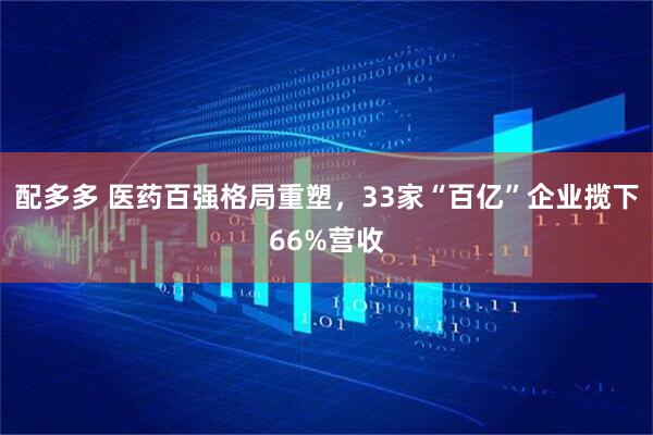 配多多 医药百强格局重塑，33家“百亿”企业揽下66%营收